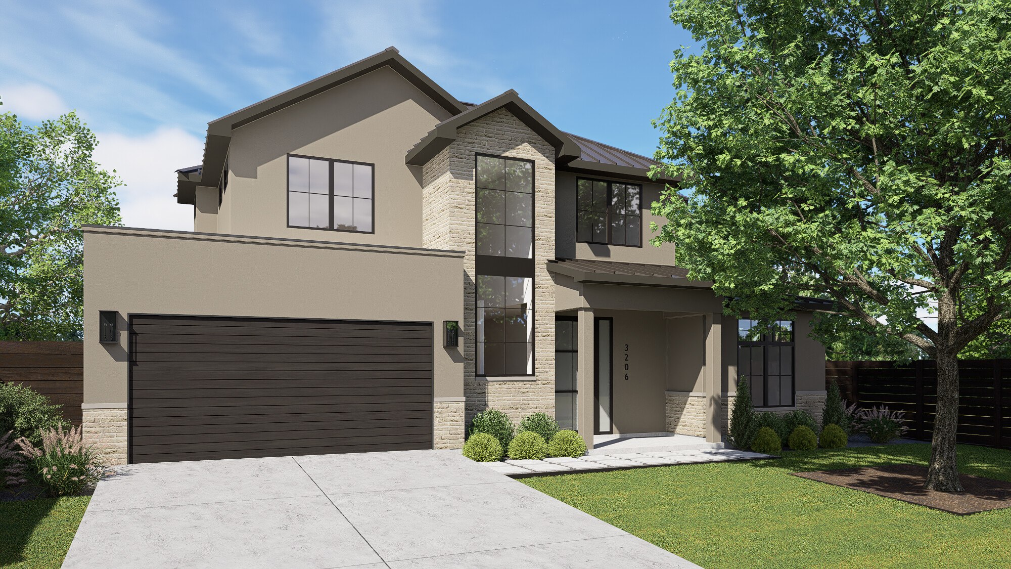 3206 Silverleaf Ave — Front Elevation Rendering